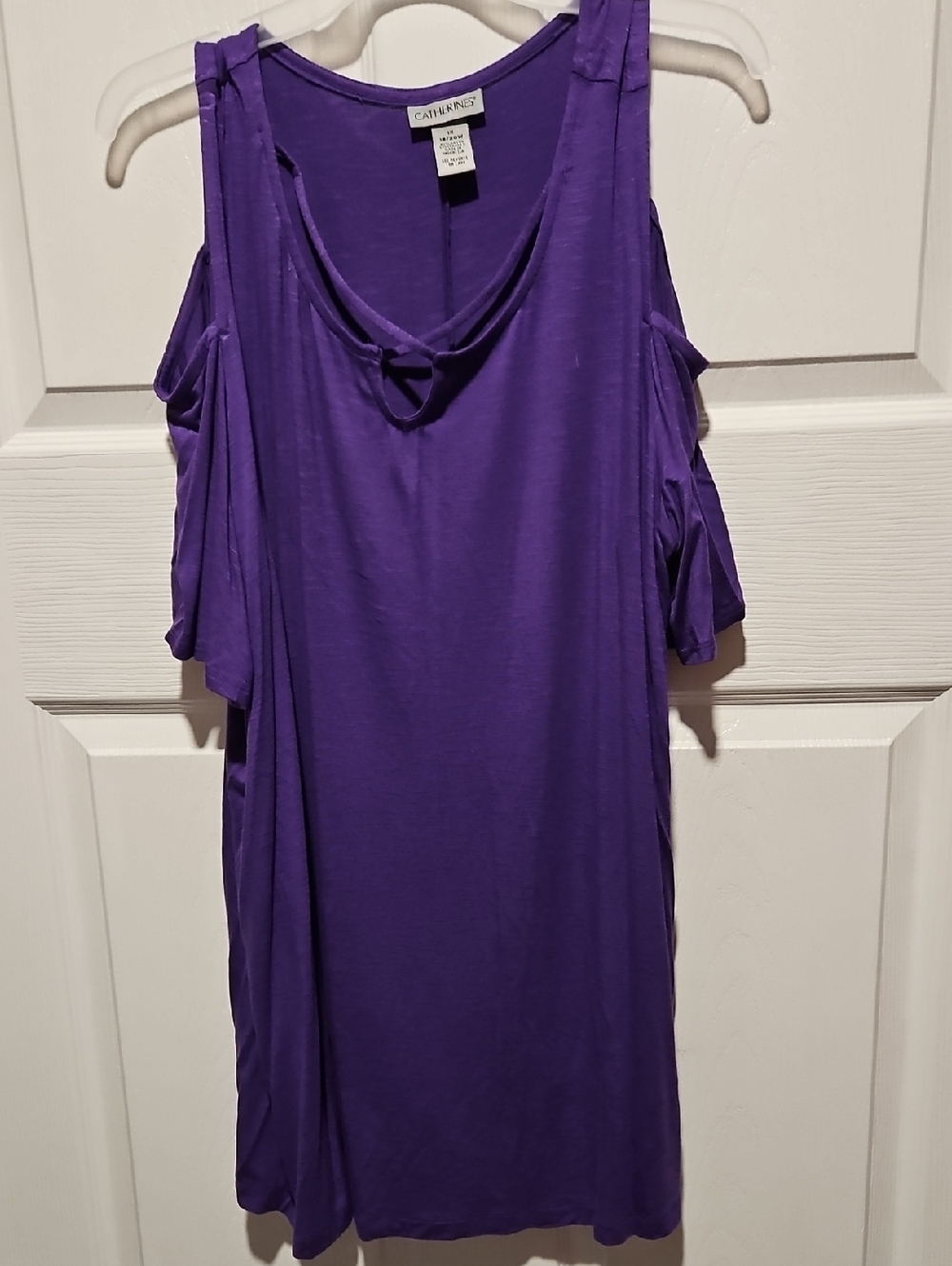 Catherines Purple Cold-Shoulder Tank Top